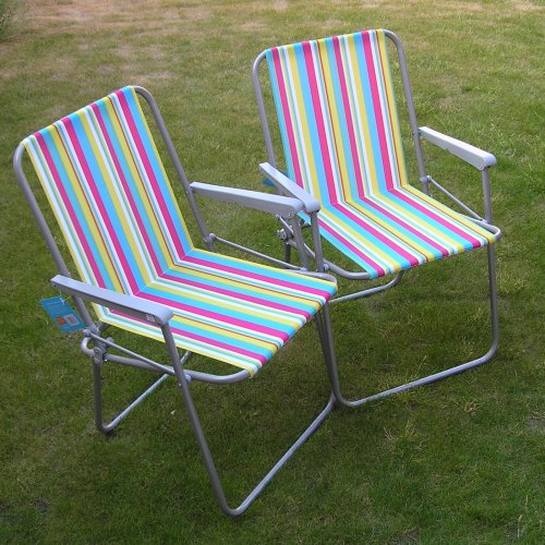 Large picture of Stripy Valencia folding picnic chairs